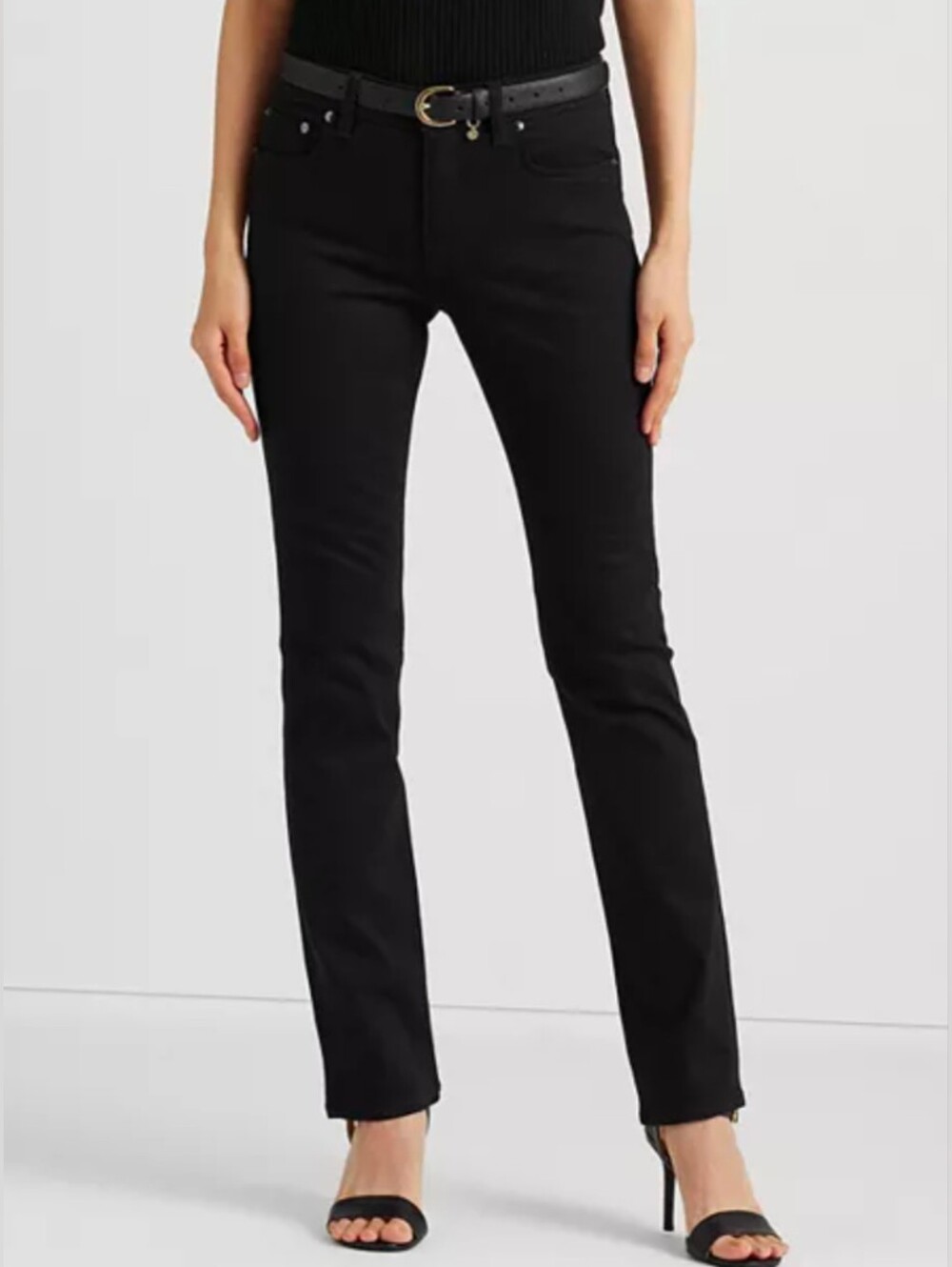 Lauren Ralph Lauren Black Label Mid Rise Straight Leg Super Stretch Jean Sz 12